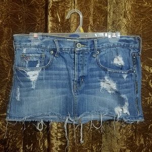 Hollister California Distressed Jean Mini Skirt 28